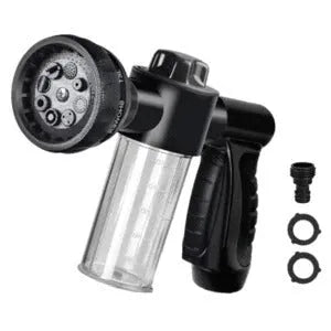 Green high-pressure foam spray gun with adjustable nozzle for car and household cleaning