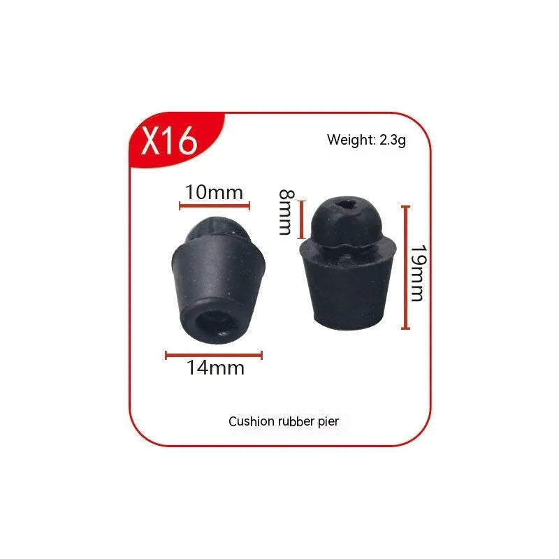Ten X16 coloured rubber automobile buckle shock absorption clips for vehicle machine covers and trunks