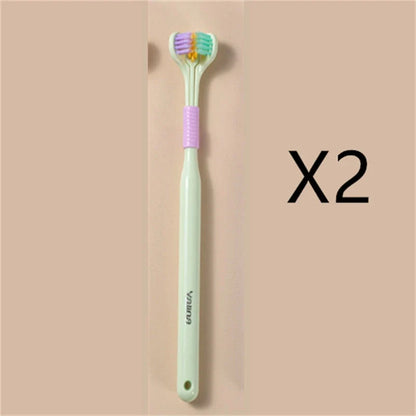 Soft Bristle Tri-Angle Toothbrush with customizable features for deep cleaning and travel convenience