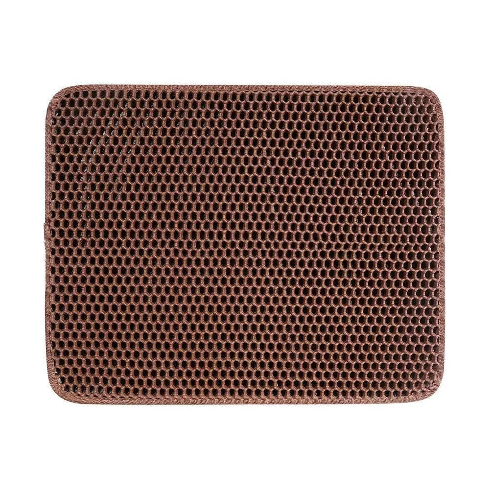 Waterproof cat litter mat with honeycomb design for easy cleanup