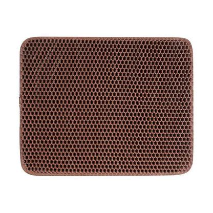 Waterproof cat litter mat with honeycomb design for easy cleanup