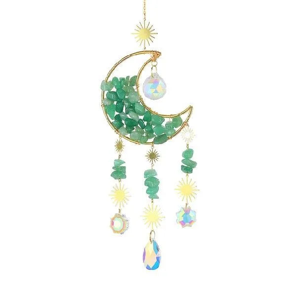 420mm crystal pendant car accessory with 100mm K9 crystal moon in five colour options