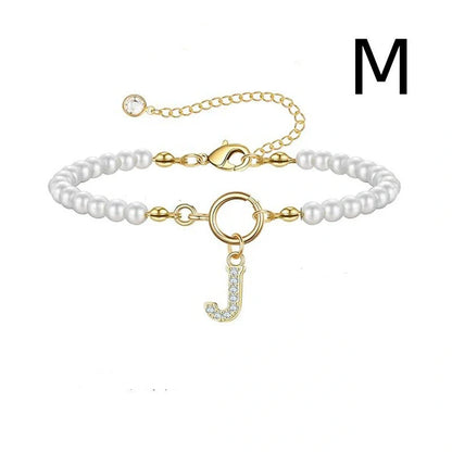 2024 fashion initial pearl bracelet for women with toggle clasp