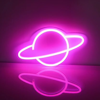 USB-powered LED neon wall lamp in flexible PVC with multiple colour options and design shapes