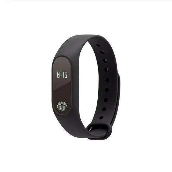 Motion intelligent hand ring in black on wrist showing heart rate display, waterproof design for swimming