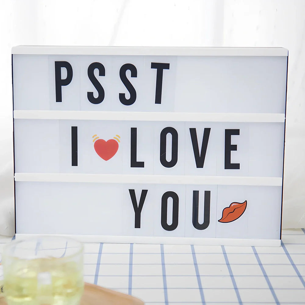 LED letter light box displaying custom message with 2700 lumen brightness