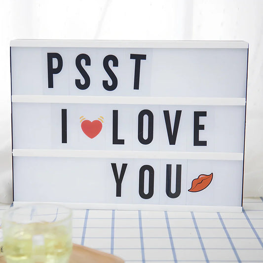 LED letter light box displaying custom message with 2700 lumen brightness