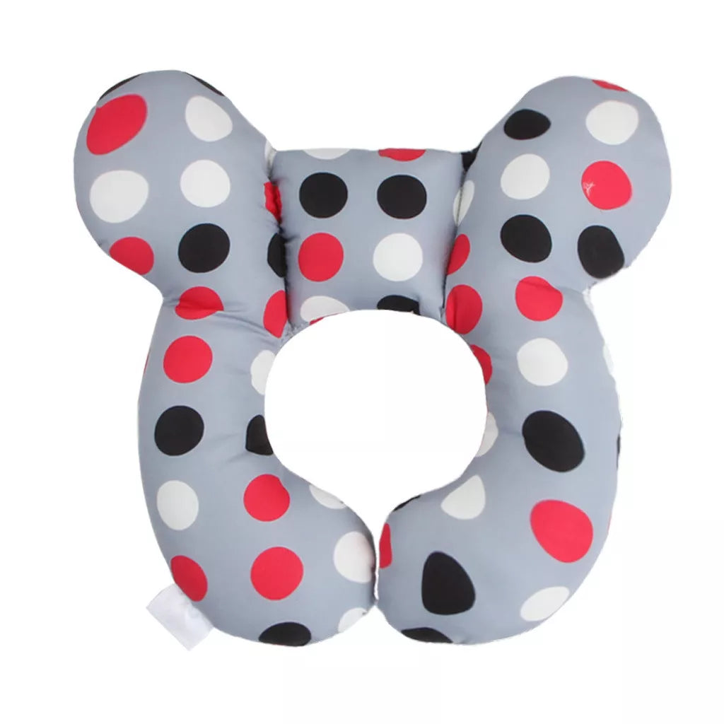 Baby U-shape pillow with cartoon pattern for neck support during travel