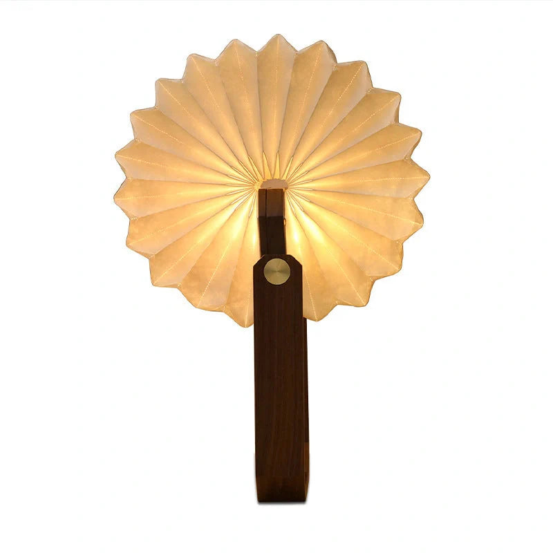 Nordic style wooden hand lamp with USB rechargeable feature