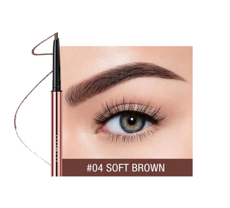 Eyebrow make-up pencil with 0.7cm slim tip in six shades for natural brow definition