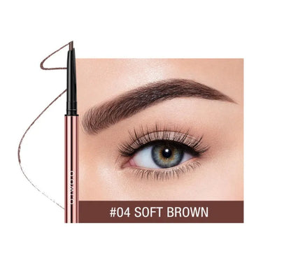 Eyebrow make-up pencil with 0.7cm slim tip in six shades for natural brow definition