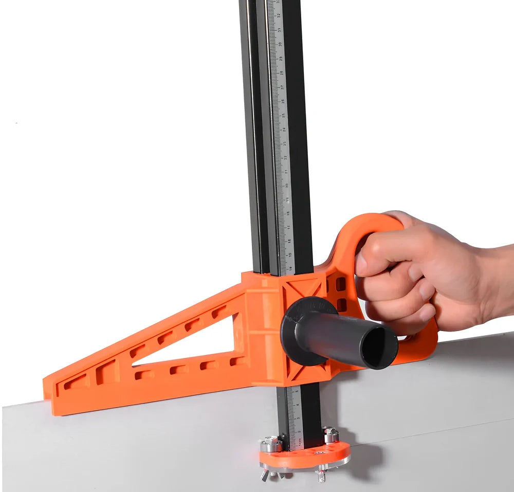 EasyRippertm Drywall Cutter in black, adjustable 2-60cm width, 72.5cm long with rubber grip and stainless frame