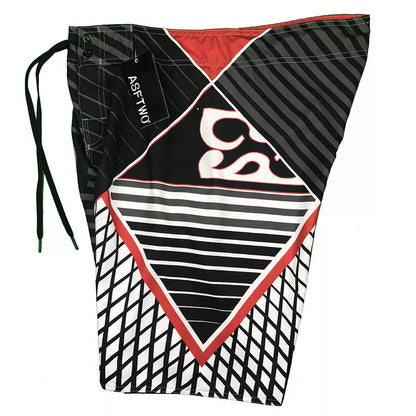 Quick-drying surf pants in red, blue, and green, sizes 30-38, 100% polyester fiber