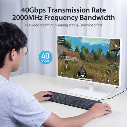 Cat8 flat and round shielded Ethernet cable with RJ45 connectors for 10G network speed