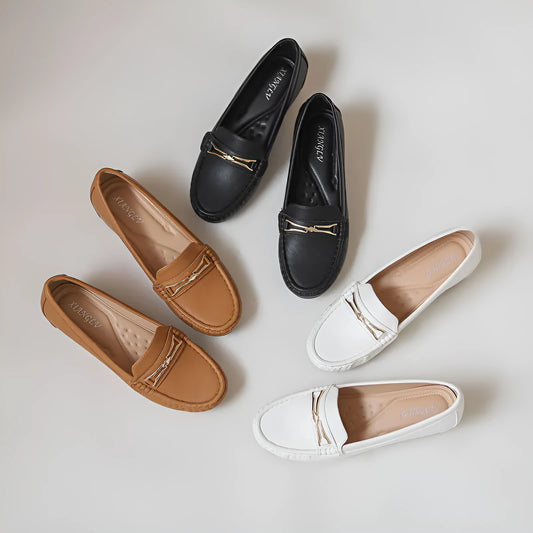 Men's black casual slip-on loafers with a raised heel for height increase