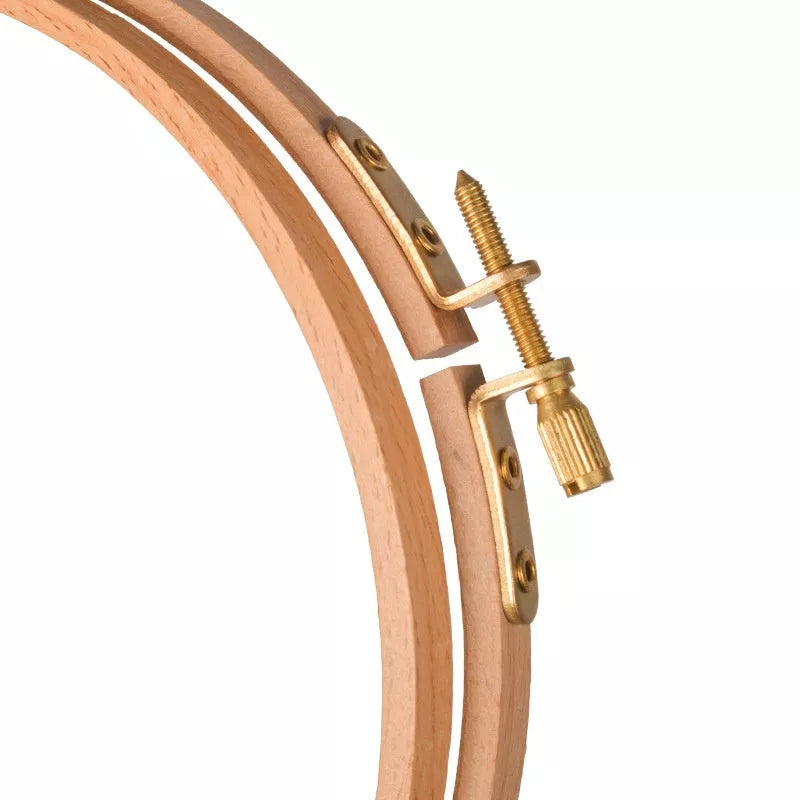 Adjustable Cross Wreath in bamboo for embroidery projects, sizes 4 to 12 inches