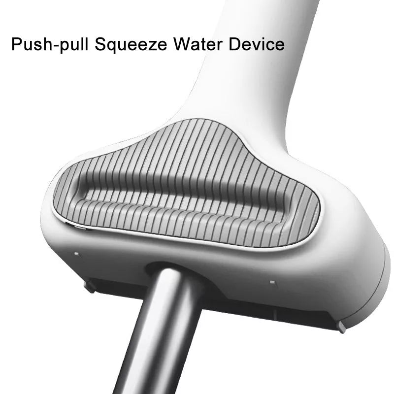 Microfiber replacement floor mop with magic squeeze and hands-free washing feature