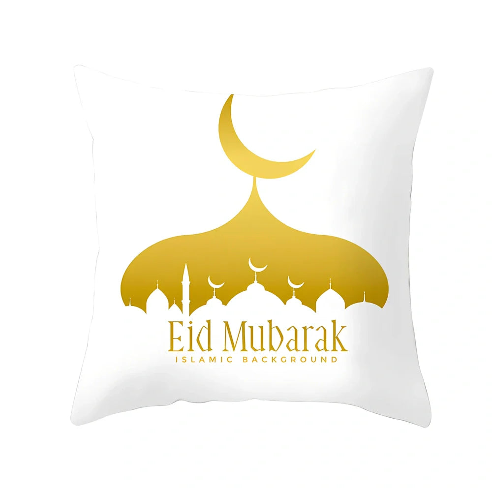 Single-sided digital printed peach skin pillowcase measuring 44cm for Ramadan Eid decor