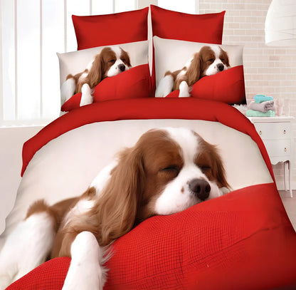 Brushed 3D floral pattern four-piece bedding set with quilt cover, sheets, and pillowcases in blue colour