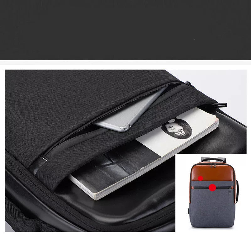 Multi-functional leisure computer bag in copper, blue, and black with large capacity for 15.6-inch laptops