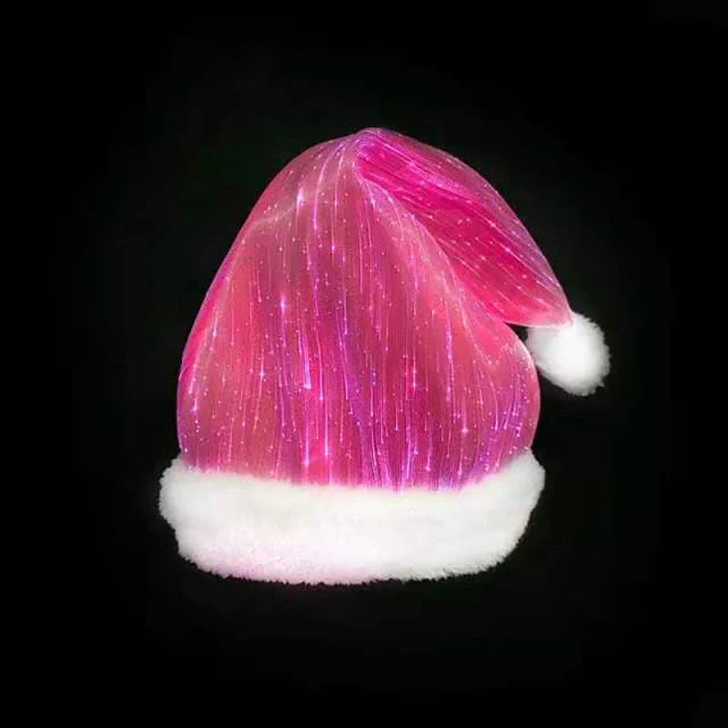 LED Glowing Colorful Christmas Hat with multi-colored lights for festive decoration
