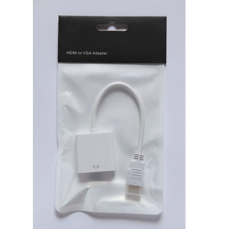 HDMI to VGA converter adapter with 0.3m black cable for set-top box connections