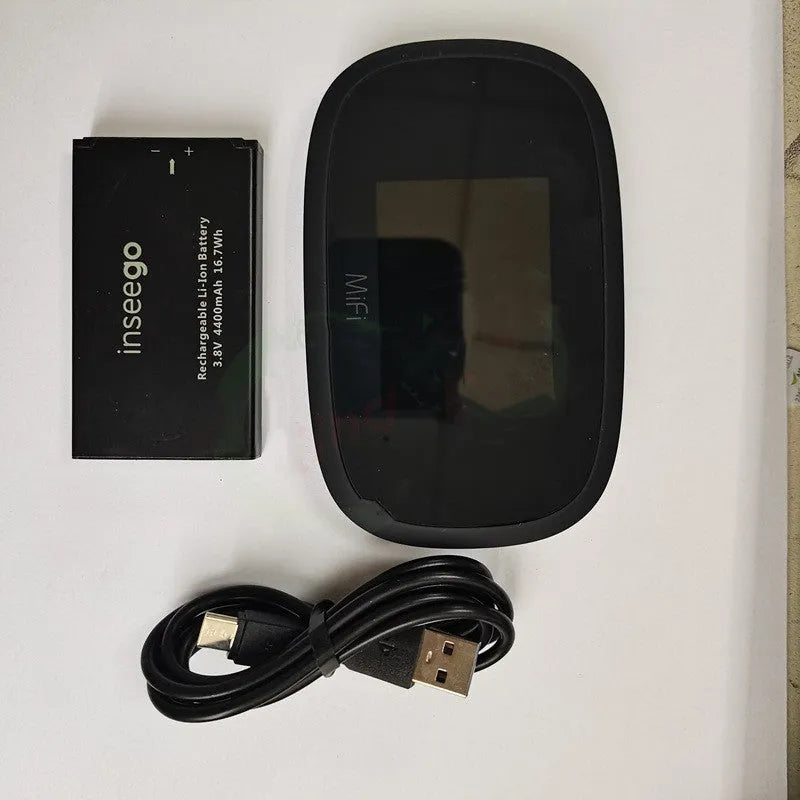 Black Full Network 4G wireless router with compact design measuring 10cm by 20cm by 3cm