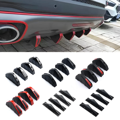 Black universal triangle rear car spoiler made from ABS plastic with a 15cm base.