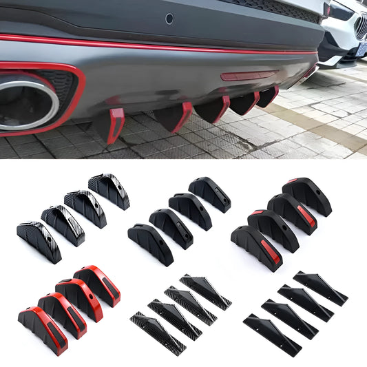 Black universal triangle rear car spoiler made from ABS plastic with a 15cm base.