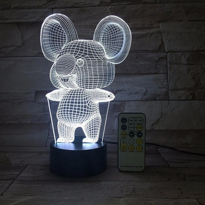 Koala night light with seven colour options and compact 87x87x42mm base