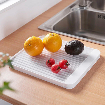 Sleek dish drainer tray made of high-quality ABS material with contemporary diatom mud drainage design, suitable for draining dishes and storing kitchen items