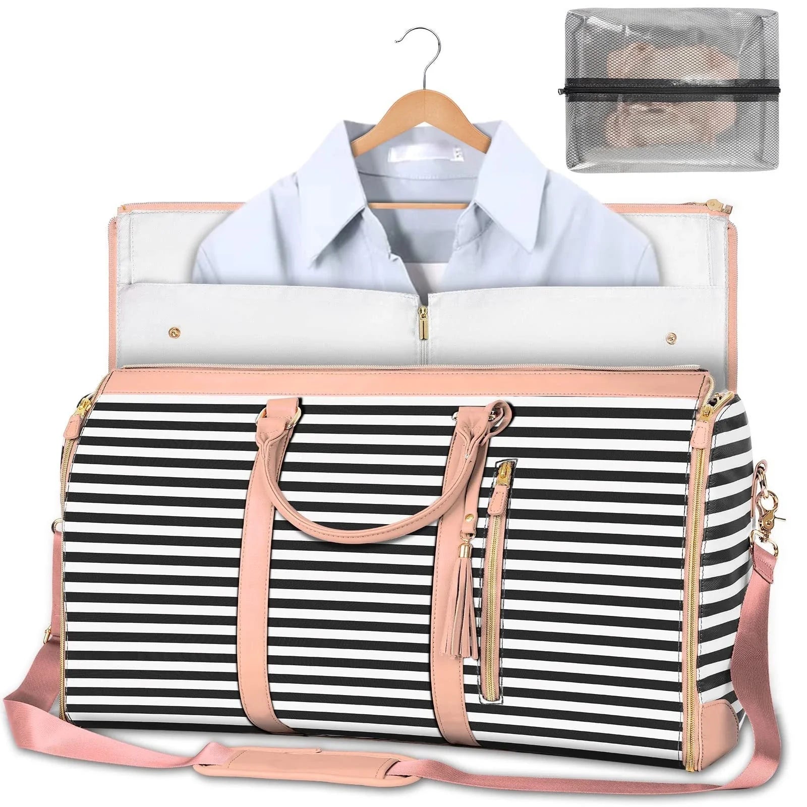 Spacious Travel Duffel Bag - Versatile Women's Handbag with Folding Suit Compartment in Multiple Color Options