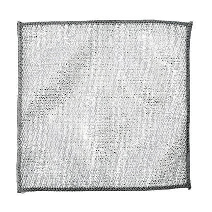 Silver silk cloth pattern steel wire cleaning cloth measuring 20x20cm for kitchen pots and bowls