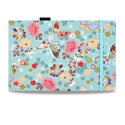 Handmade watercolor book with cotton and linen cover, 25% cotton paper, 20x13.5cm