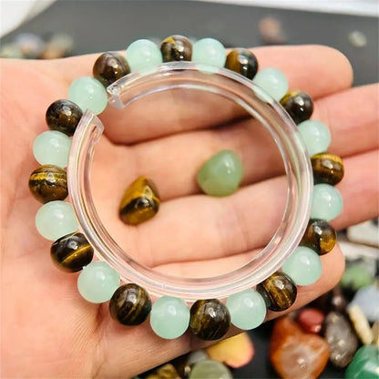 Natural Tigereye Green Aventurine Bracelet with ethnic style design
