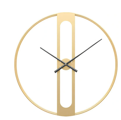 50cm round metal wall clock with black finish showing clear numbering and quartz movement