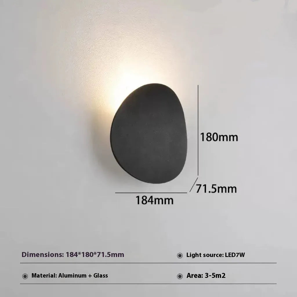 Waterproof wall lamp in black or white aluminum alloy with warm or white light for bedside and living room
