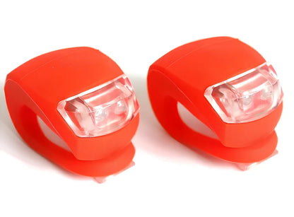 LED bike safety light with clip-on design and silicone body in multiple colours