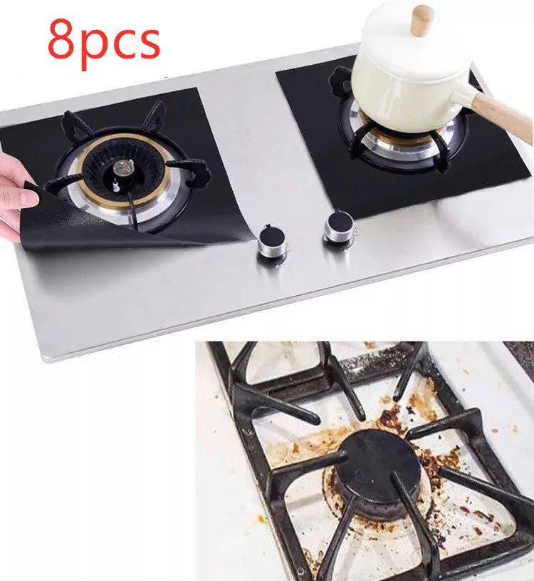 Gas Stove Protective Pad in black, silver, or beige, 27x27cm, high-temperature resistant