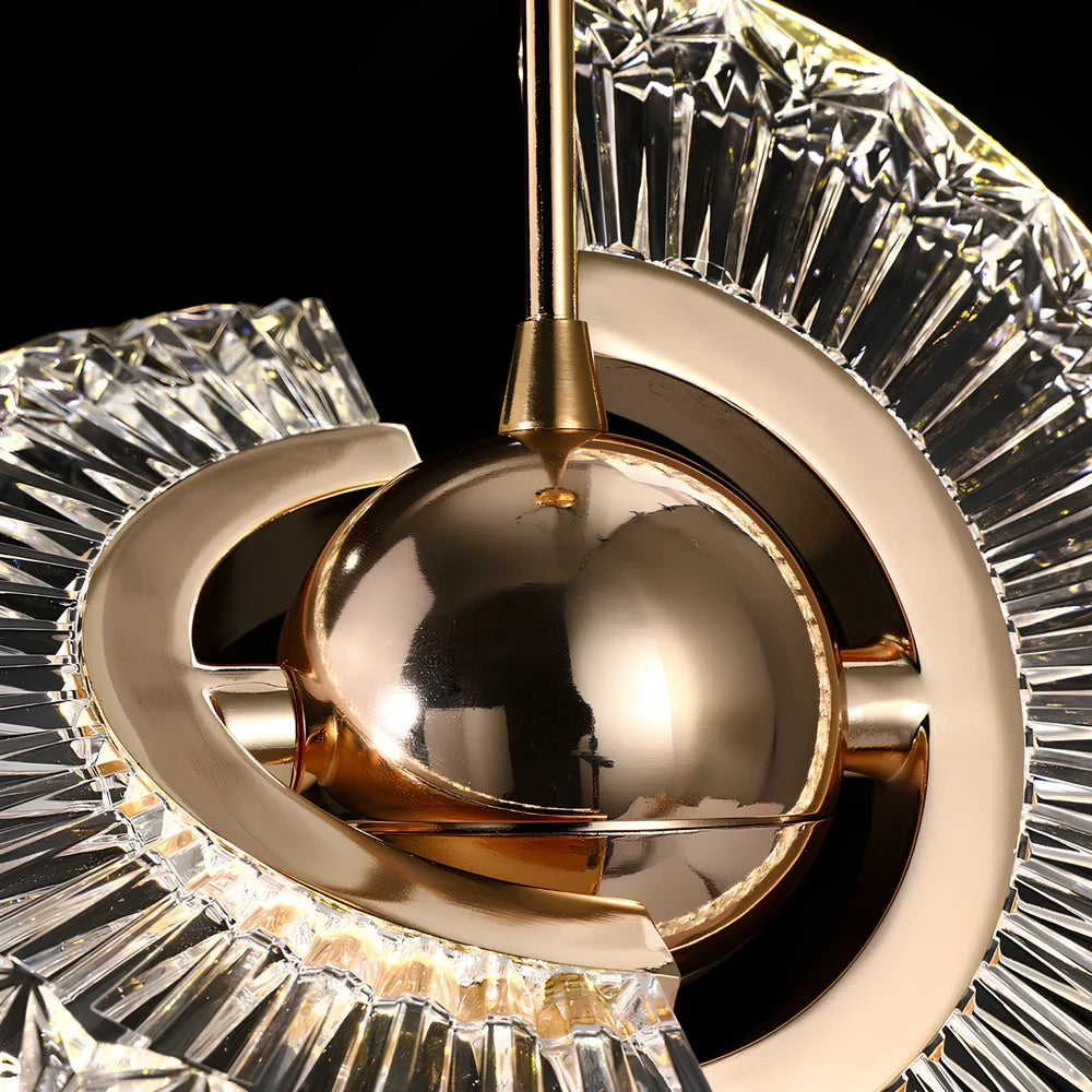 Zinc alloy UFO chandelier with adjustable 2m height and 150mm diameter
