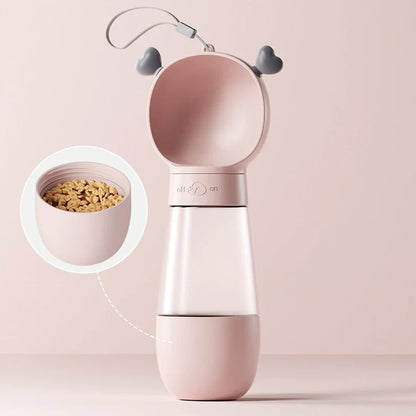 Go Out Water Cup portable dog drinking bottle with wide opening and twist-turn mechanism in cloud white colour