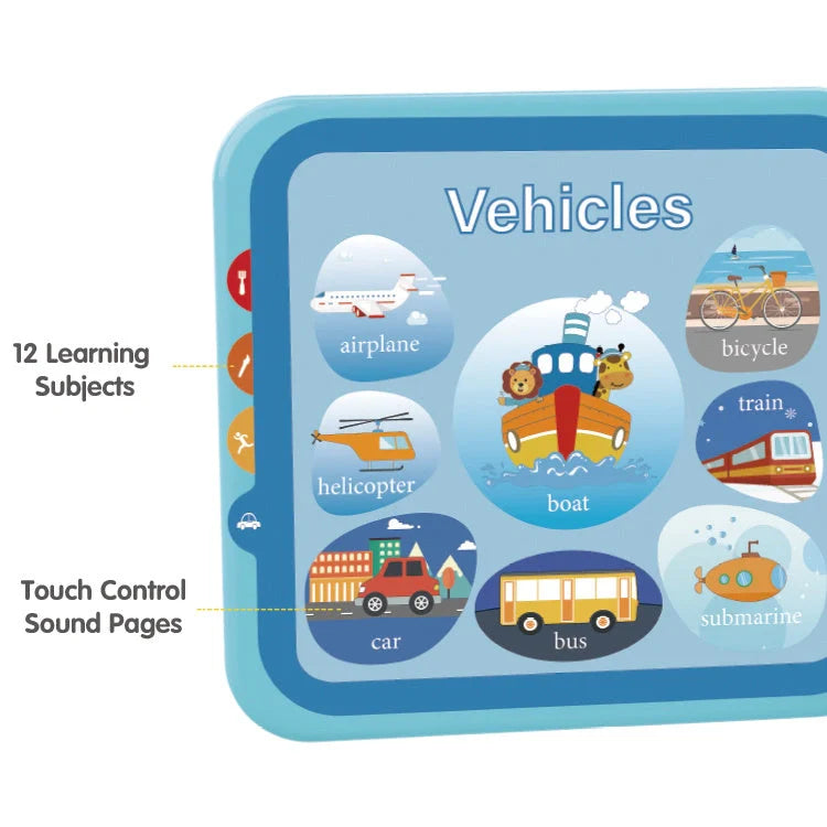 Kids English Learning Machine with Bluetooth in pink, red, and green colors