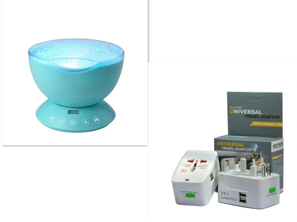 Ocean Wave Projector measuring 12.6x10.5cm with remote control projecting colourful waves on ceiling