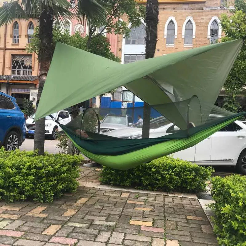 Camping Mosquito Net Hammock Package with waterproof canopy and durable nylon hammock