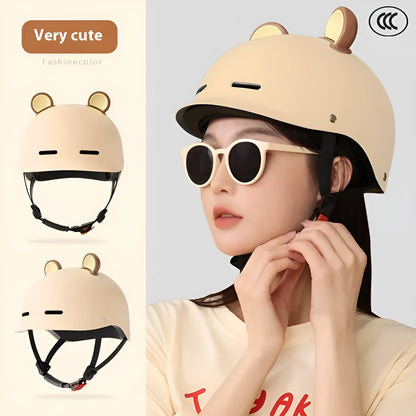 3C certified electric bike helmet in ABS shell shown in mocha colour option for adult commuters.