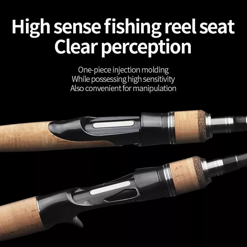 Adjustable carbon fishing rod with straight handle for freshwater fishing