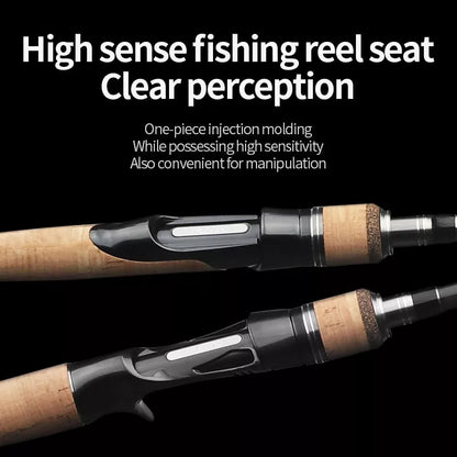 Adjustable carbon fishing rod with straight handle for freshwater fishing