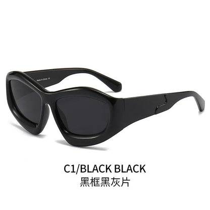 Concave shape sun glasses with bubble element design in multiple colour options for outdoor activities