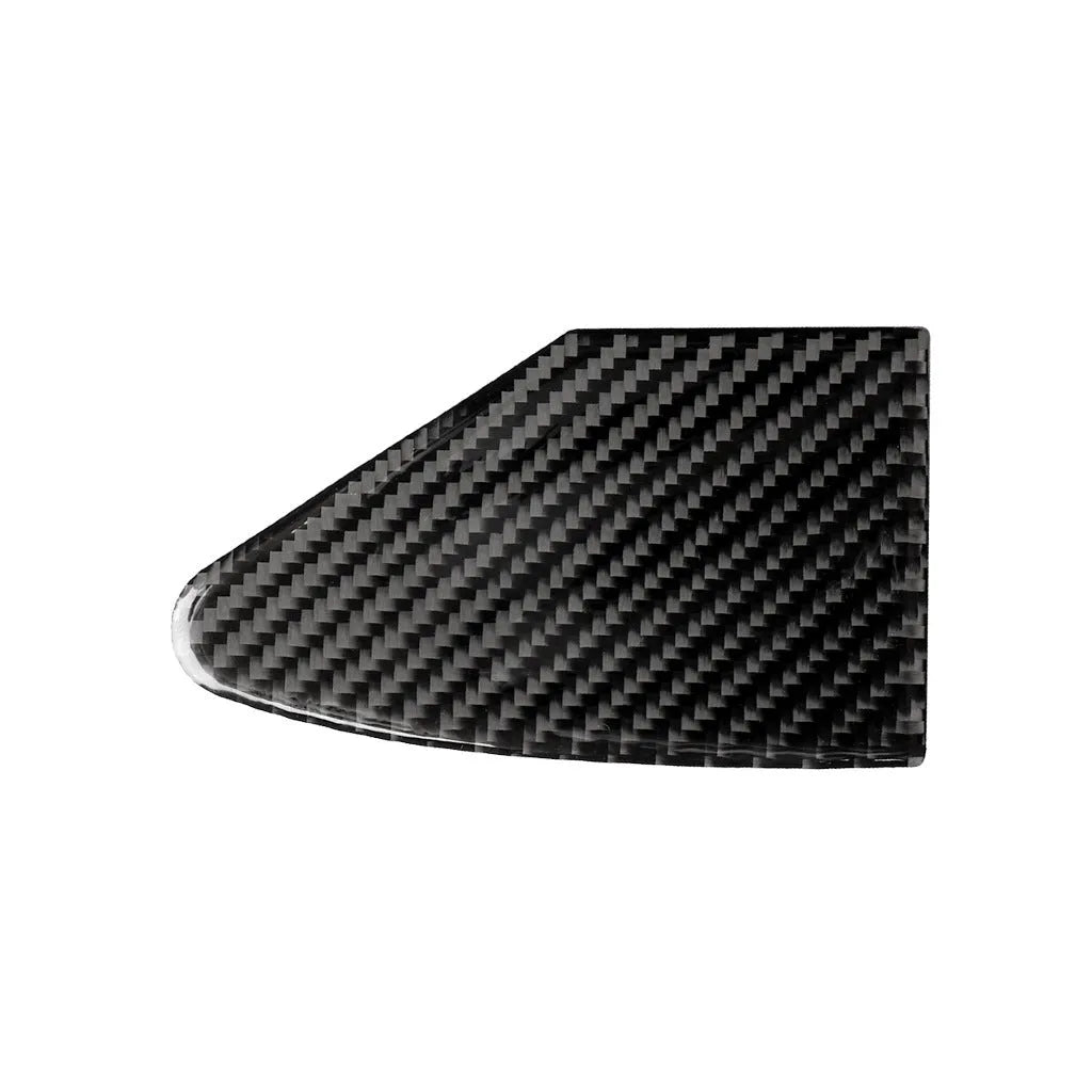 Carbon fibre USB charging port panel sticker for vehicle dashboards with adhesive backing