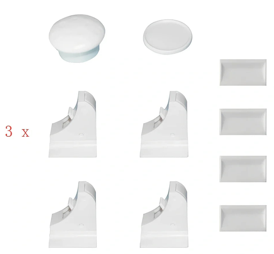 White ABS child safety magnetic locks with normally open switch, 3.8cm size with magnetic key